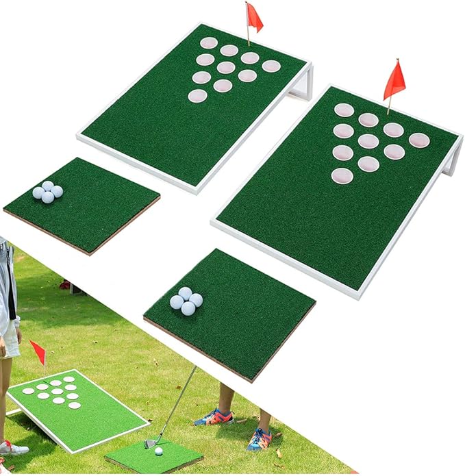 Portable Golf Tossing Game Set - Backyard Chipping Practice with Foam Balls & Targets