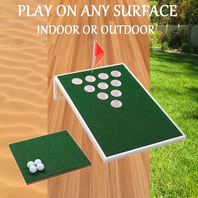 Portable Golf Tossing Game Set - Backyard Chipping Practice with Foam Balls & Targets
