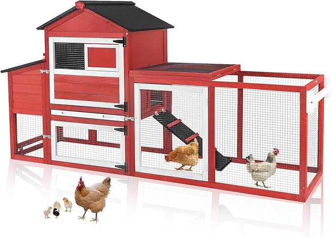 Premium Mobile Chicken Coop with Wheels – Expandable, Easy-Clean Design & UV-Protected Roof