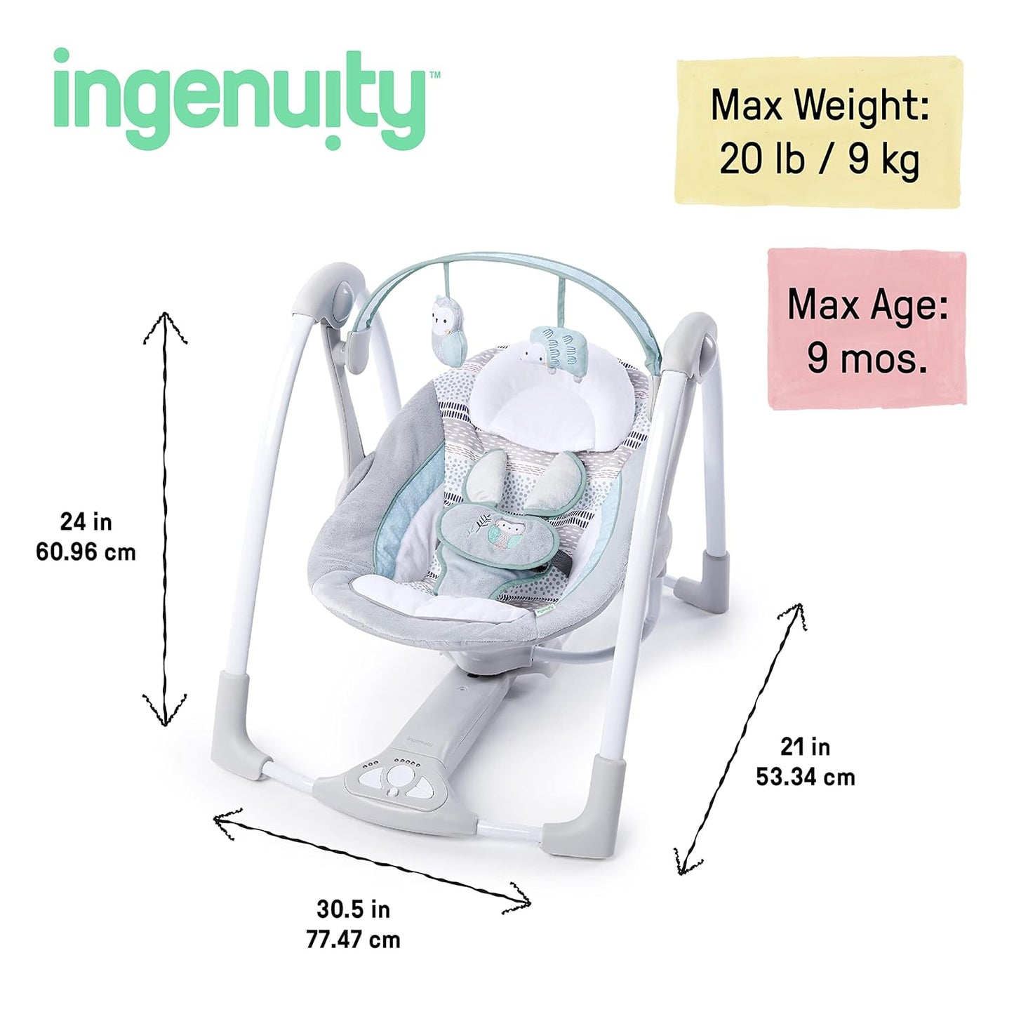 Portable Baby Swing - Compact & Soothing for On-the-Go Parents