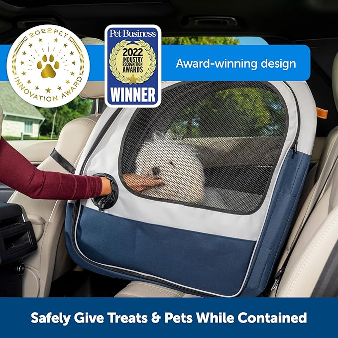 Portable Dog Car Crate | Foldable Carrier with Seatbelt Security