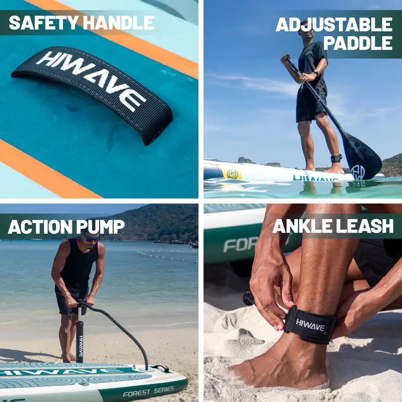 Ultra-Stable Inflatable SUP - 11ft Wood Design, Includes Full Kit