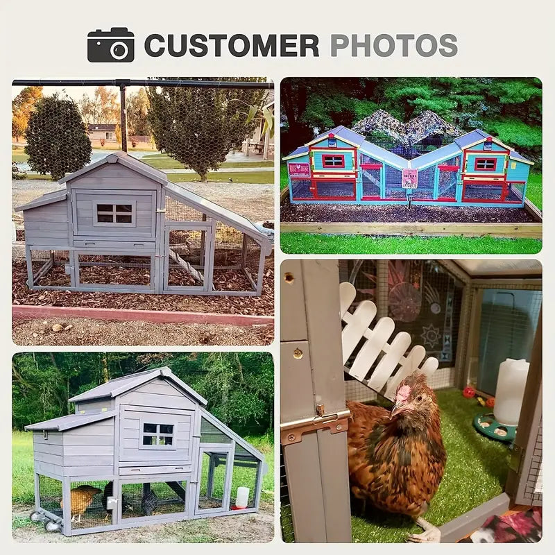 Premium Mobile Chicken Coop with Wheels – Expandable, Easy-Clean Design & UV-Protected Roof