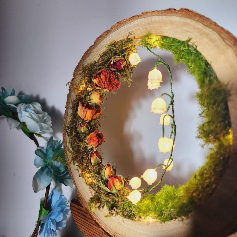 Handcrafted Crystal Mushroom Night Light - Unique Wooden Lamp Gift