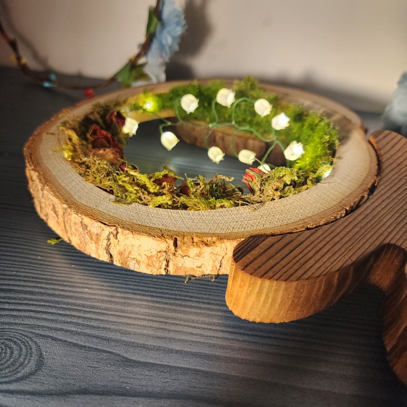 Handcrafted Crystal Mushroom Night Light - Unique Wooden Lamp Gift