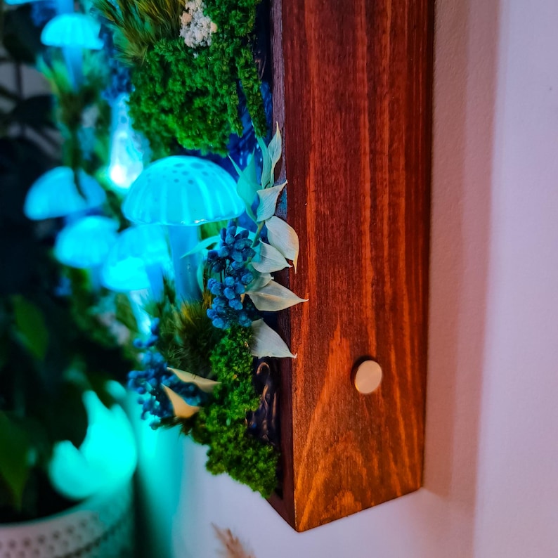Handcrafted Crystal Mushroom Night Light - Unique Wooden Lamp Gift