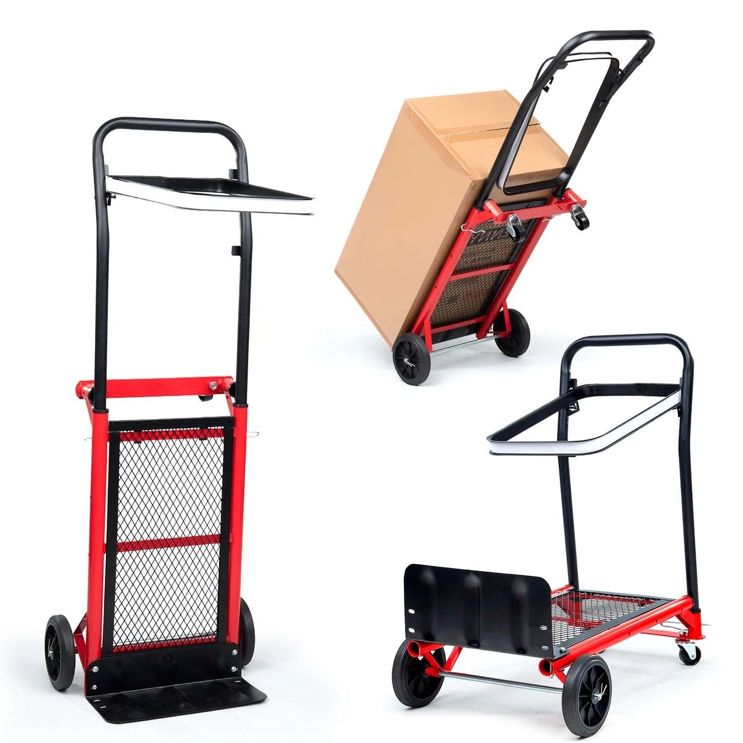 2-in-1 Folding Hand Truck & Platform Cart - 120kg Heavy Duty