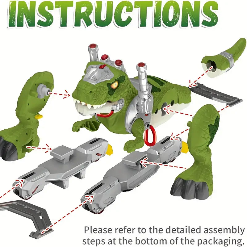 Interactive Dinosaur Ride On Toy with Lights, Sound & Smoke - Ages 3-6 (110 lbs)