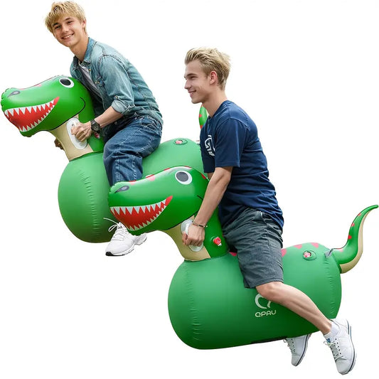 2-Pack Giant Inflatable Dinosaur Hoppers for Kids – Bounce, Play & Roar! Includes Hand Pump