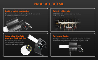 7-Color LED Confetti Blaster Cannon - Handheld Party Effect Machine
