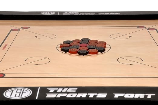 Professional Waterproof Carrom Board - 36x36 Inch Heavy-Duty Tournament Wooden Game Set with Rotating Pockets