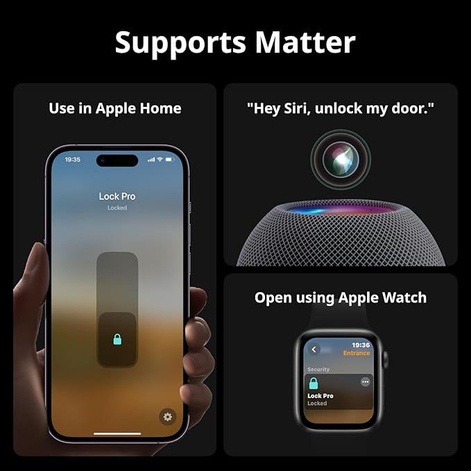 Smart Door Lock Pro - Fingerprint, Keypad, Voice Control, WiFi, Alexa & Google Compatible