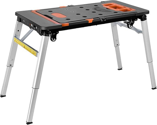 Portable 7-in-1 Workbench & Cart - Fold Flat, Heavy Duty Steel Frame