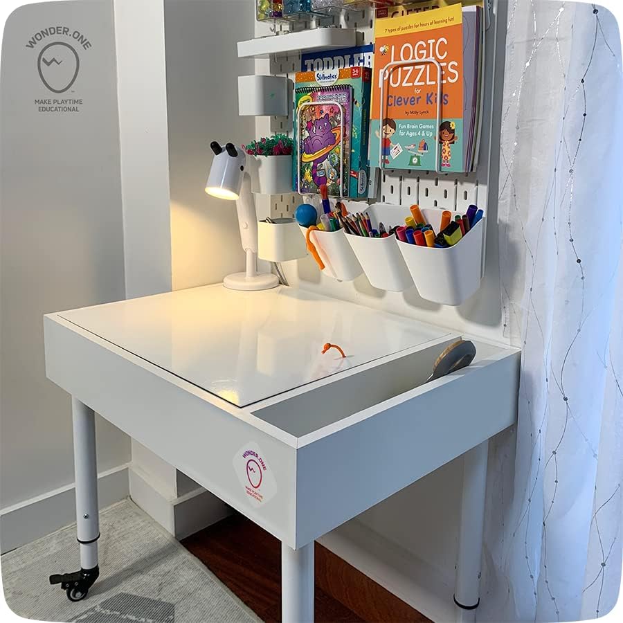 Adjustable Kids Sensory Table with LED Lights & Water Play
