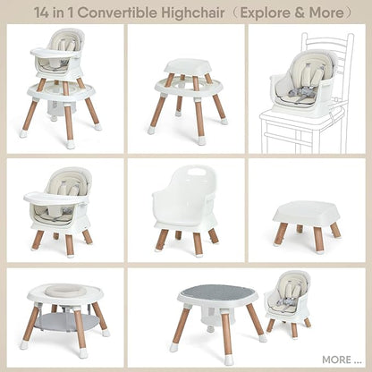 14-in-1 Convertible High Chair, Booster Seat & Baby Activity Center