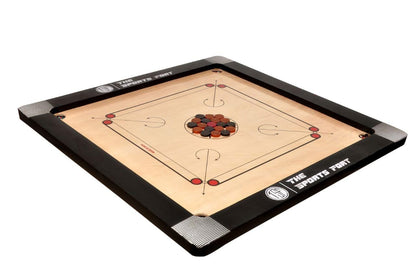 Professional Waterproof Carrom Board - 36x36 Inch Heavy-Duty Tournament Wooden Game Set with Rotating Pockets