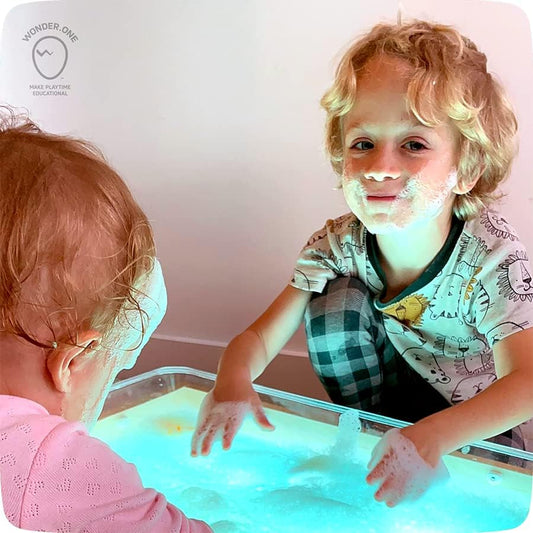 Adjustable Kids Sensory Table with LED Lights & Water Play