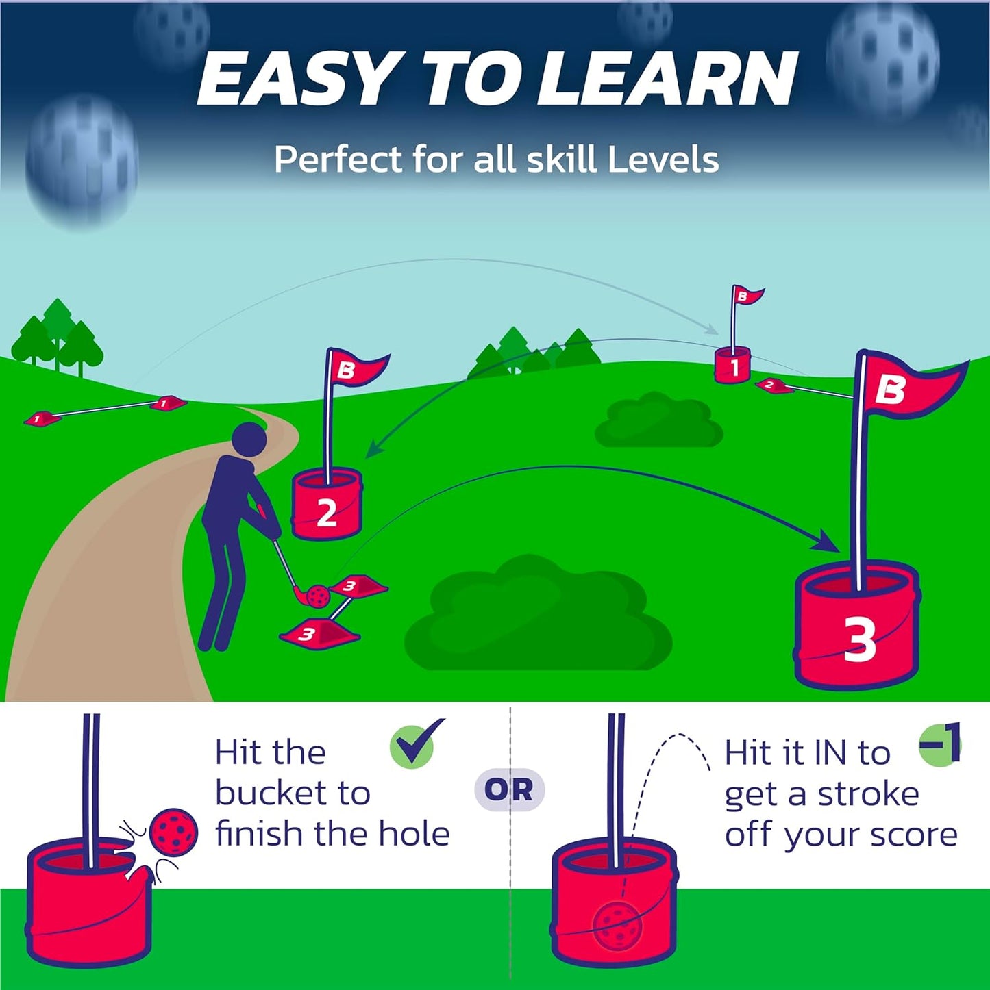 Portable Golf Game | Take Anywhere Set for Beach, Park & Yard 🏖️🌳