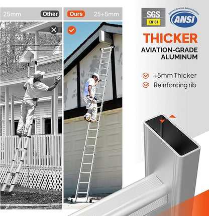 7-in-1 Aluminum Extension Ladder | Folds for Easy Storage
