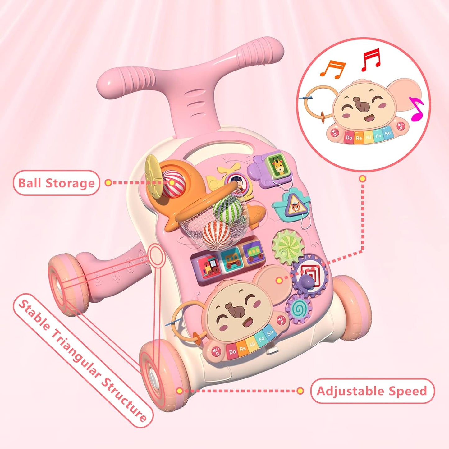 ✨3-in-1 Baby Walker & Activity Center – Adjustable Learning Toy for Toddlers 12+ Months