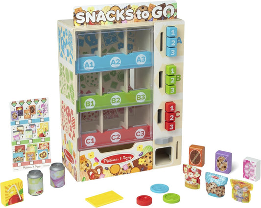 Deluxe Wooden Vending Machine Play Set - 16Pc Imaginative Gift