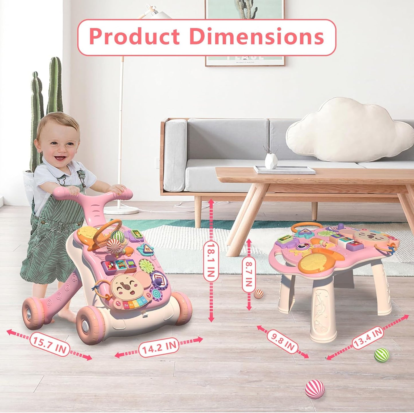 ✨3-in-1 Baby Walker & Activity Center – Adjustable Learning Toy for Toddlers 12+ Months