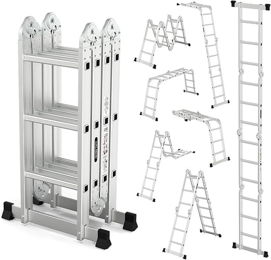 7-in-1 Aluminum Extension Ladder | Folds for Easy Storage