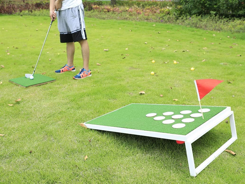 Portable Golf Tossing Game Set - Backyard Chipping Practice with Foam Balls & Targets