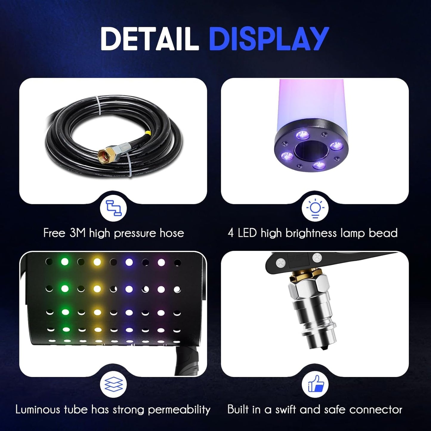 7-Color LED Confetti Blaster Cannon - Handheld Party Effect Machine