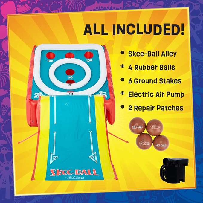Ultimate Giant Inflatable Skee-Ball Game Set - 11ft Arcade w/ Blower & Balls | Portable Indoor/Outdoor Fun for Parties