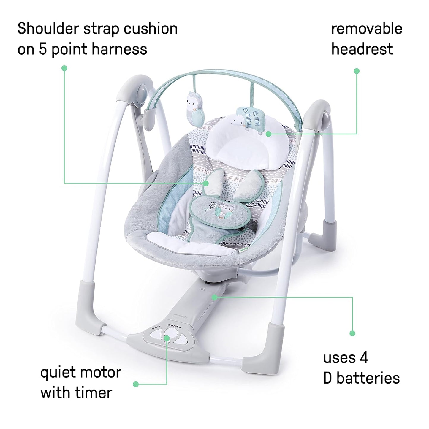 Portable Baby Swing - Compact & Soothing for On-the-Go Parents