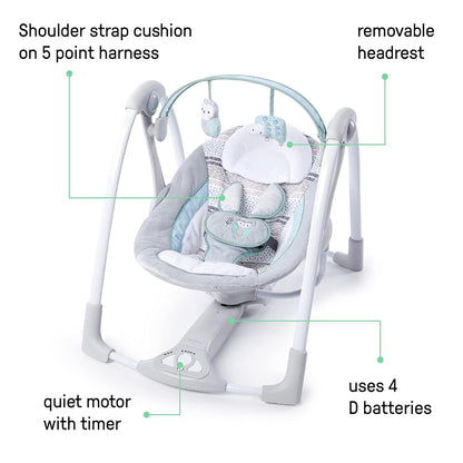 Portable Baby Swing - Compact & Soothing for On-the-Go Parents