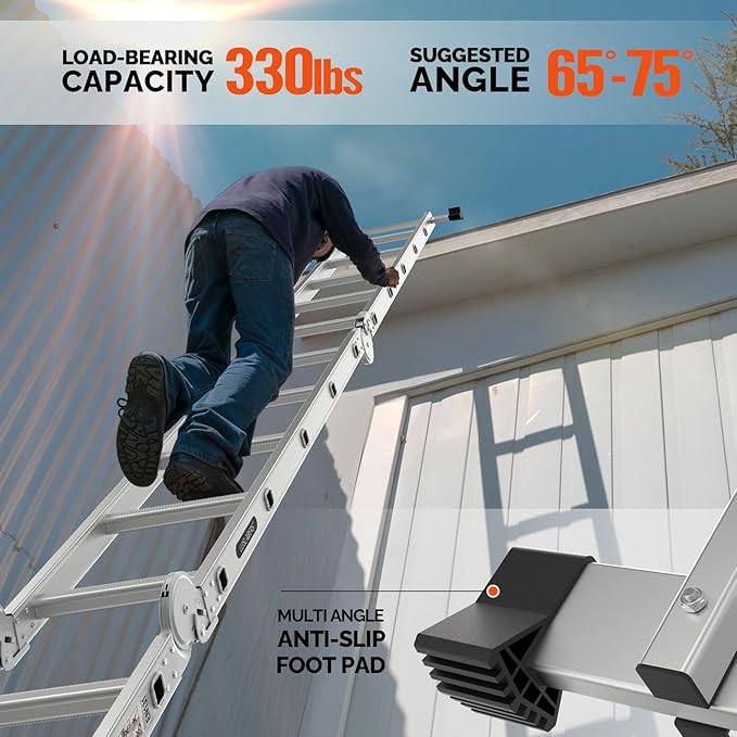 7-in-1 Aluminum Extension Ladder | Folds for Easy Storage