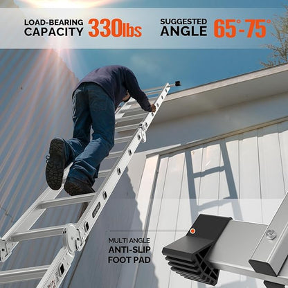 7-in-1 Aluminum Extension Ladder | Folds for Easy Storage
