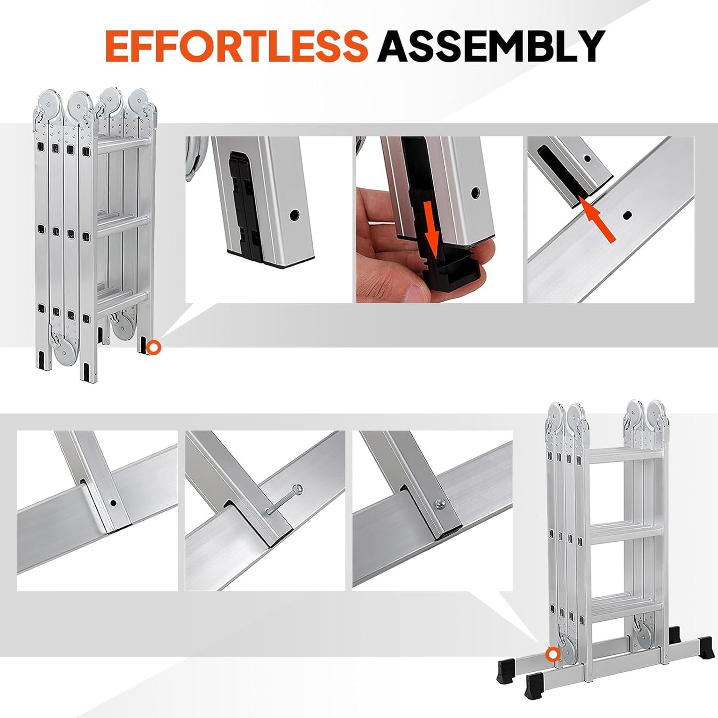 7-in-1 Aluminum Extension Ladder | Folds for Easy Storage