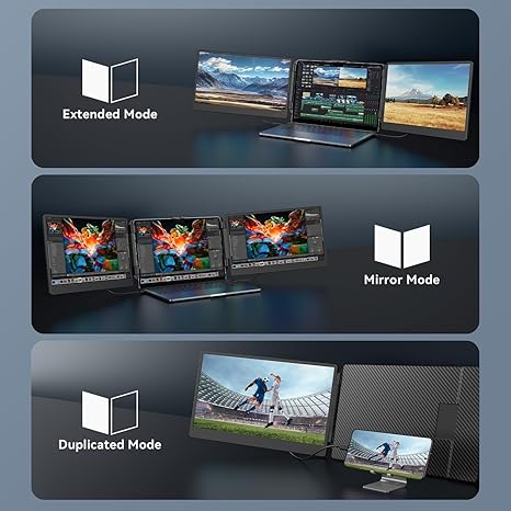 Triple Screen Extender for Laptop - 14" Portable FHD Monitor, Plug & Play