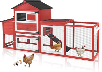 Premium Mobile Chicken Coop with Wheels – Expandable, Easy-Clean Design & UV-Protected Roof
