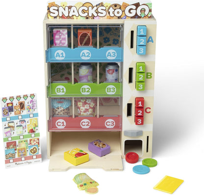 Deluxe Wooden Vending Machine Play Set - 16Pc Imaginative Gift