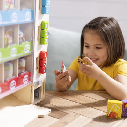Deluxe Wooden Vending Machine Play Set - 16Pc Imaginative Gift