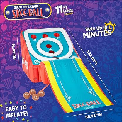 Ultimate Giant Inflatable Skee-Ball Game Set - 11ft Arcade w/ Blower & Balls | Portable Indoor/Outdoor Fun for Parties