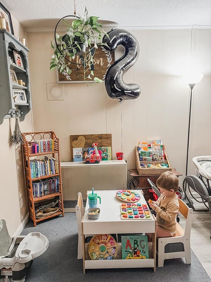 🎈4-in-1 Kids Activity Desk & Chair Set w/ Storage | Reversible Table