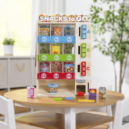 Deluxe Wooden Vending Machine Play Set - 16Pc Imaginative Gift