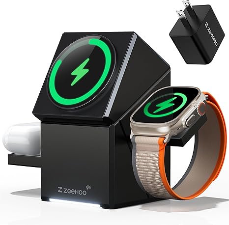 Qi2 Fast Wireless Charger: All-in-One Dock for iPhone, Apple Watch & AirPods