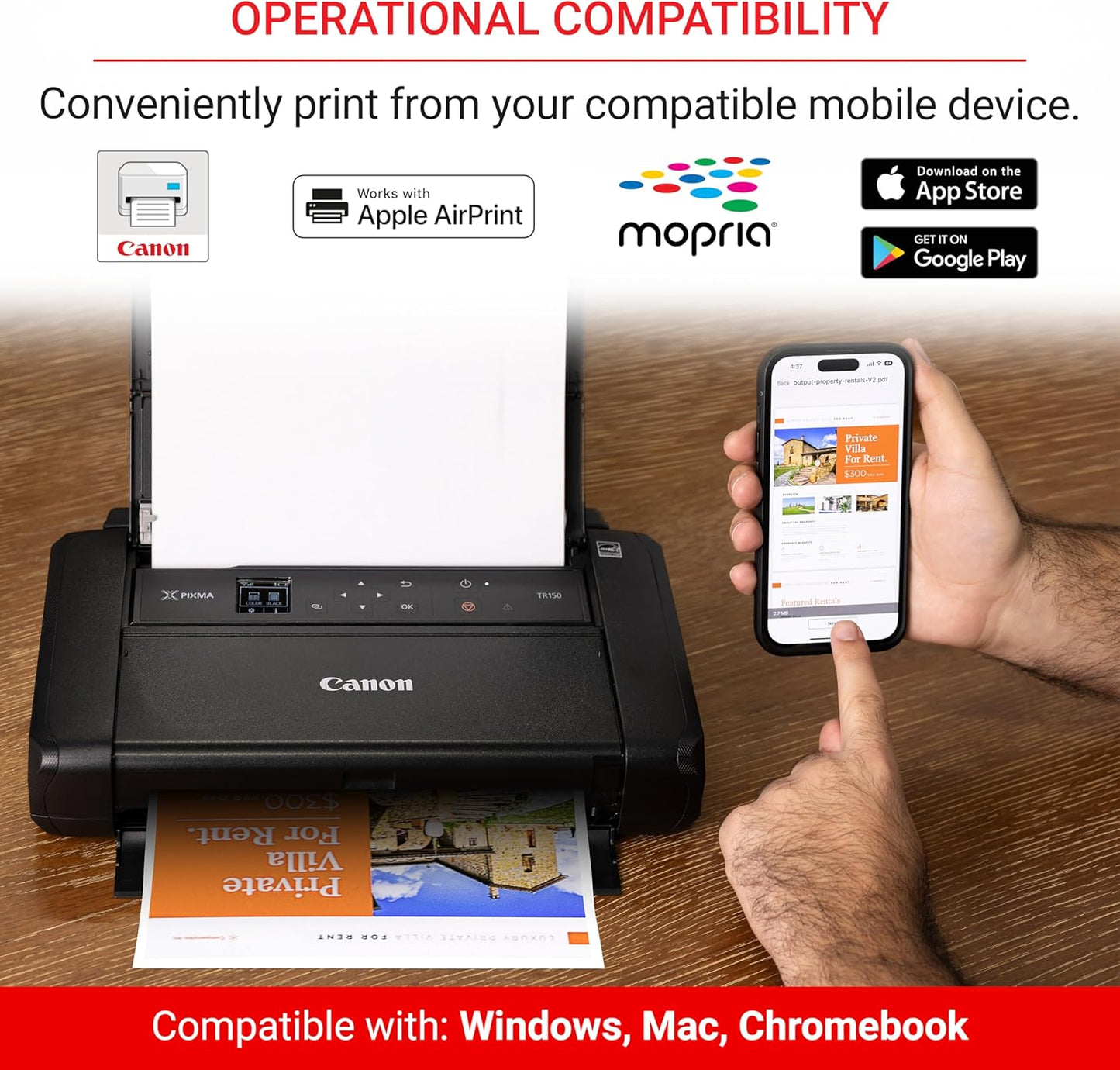 Compact Wireless Printer - For Home, Office & Travel