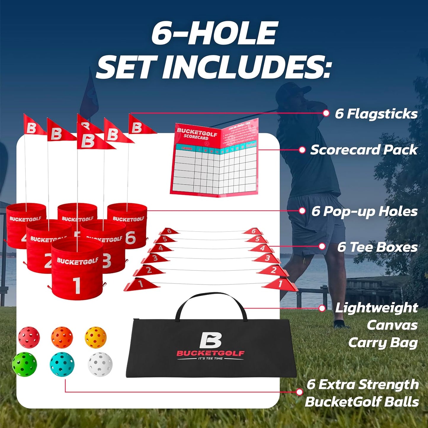 Portable Golf Game | Take Anywhere Set for Beach, Park & Yard 🏖️🌳