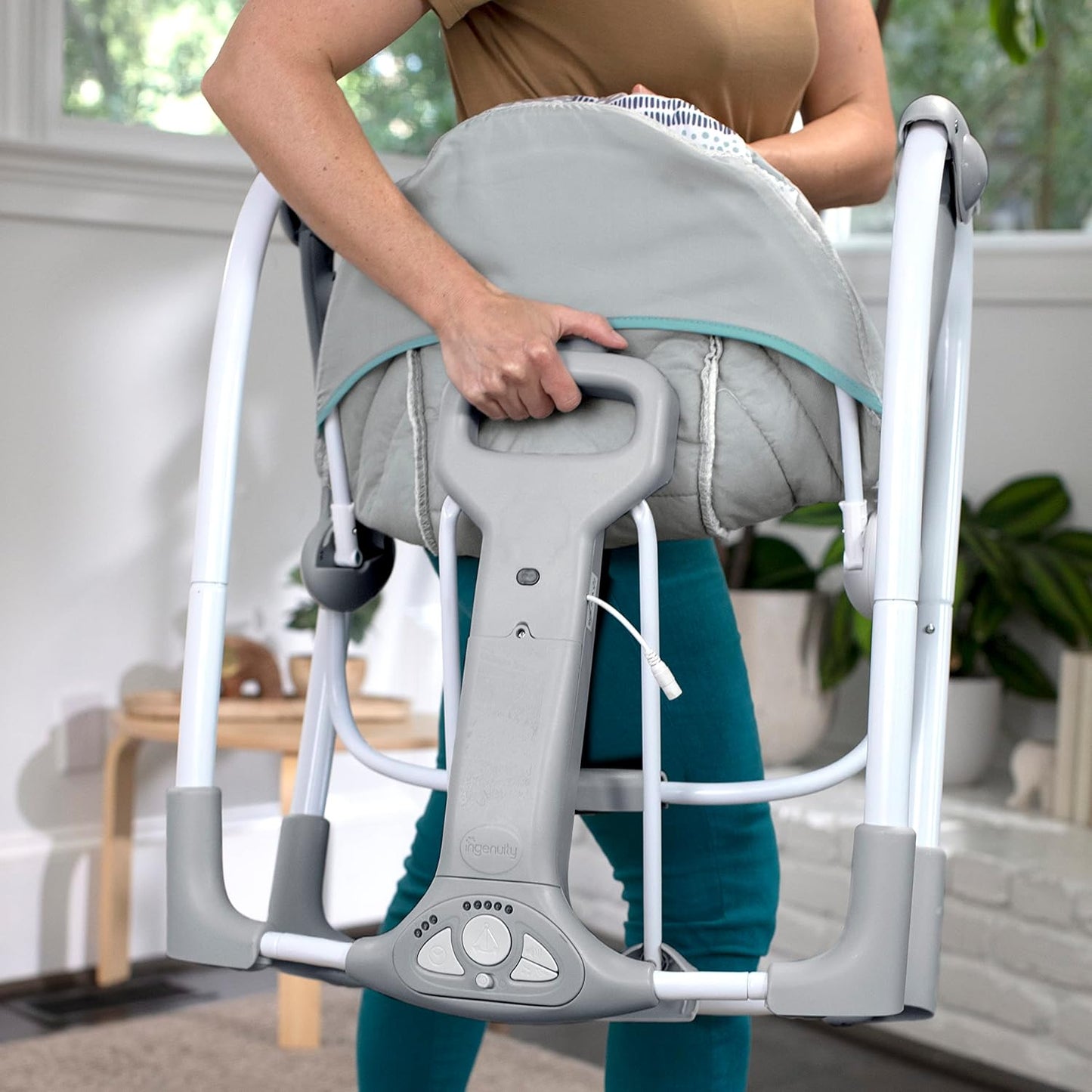 Portable Baby Swing - Compact & Soothing for On-the-Go Parents