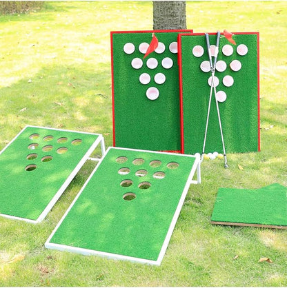 Portable Golf Tossing Game Set - Backyard Chipping Practice with Foam Balls & Targets
