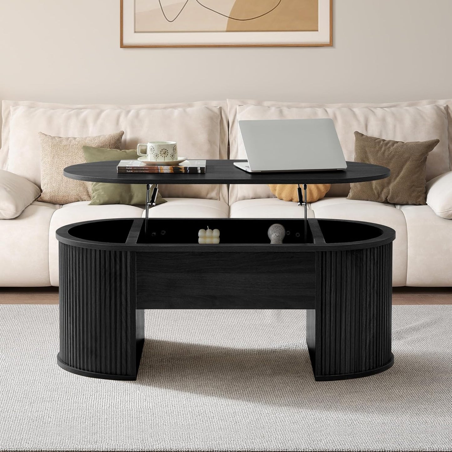 Multi-Functional Lift-Top Coffee Table: Desk-Convertible, Hidden Storage