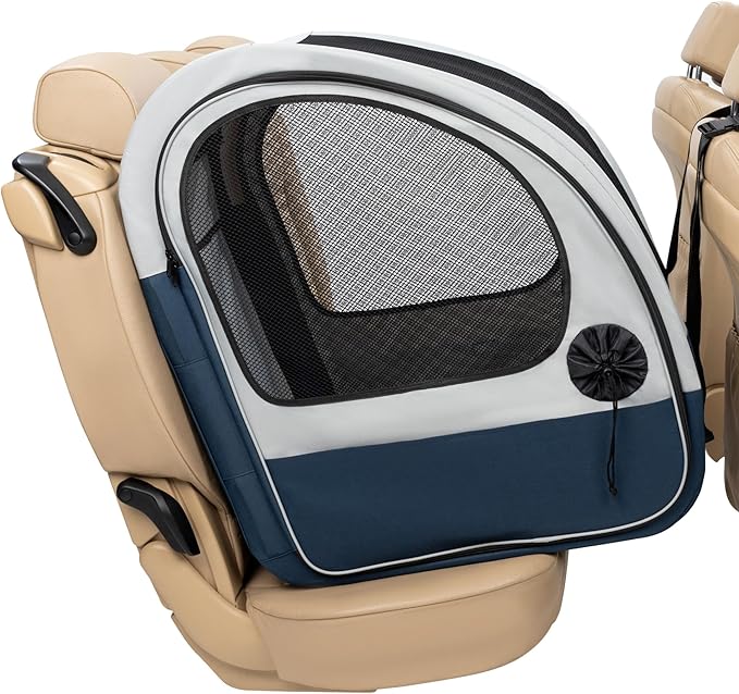 Portable Dog Car Crate | Foldable Carrier with Seatbelt Security