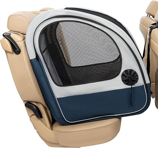 Portable Dog Car Crate | Foldable Carrier with Seatbelt Security